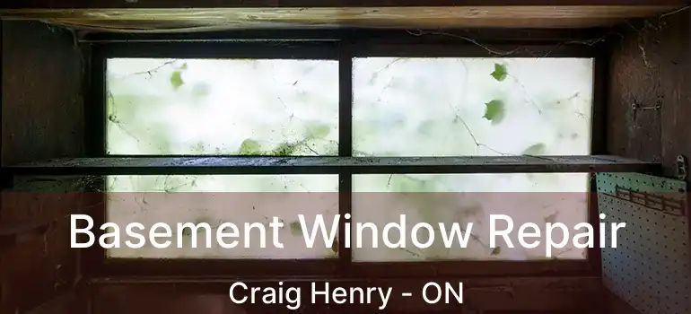  Basement Window Repair Craig Henry - ON