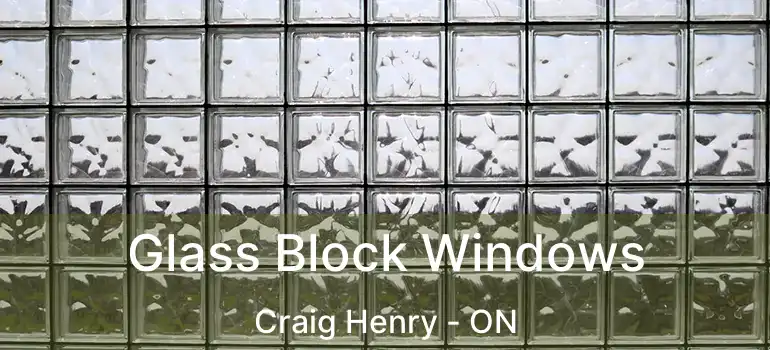  Glass Block Windows Craig Henry - ON