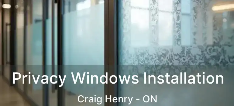  Privacy Windows Installation Craig Henry - ON
