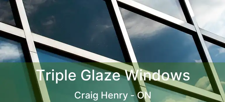 Triple Glaze Windows Craig Henry - ON