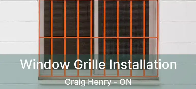  Window Grille Installation Craig Henry - ON