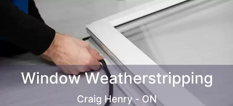  Window Weatherstripping Craig Henry - ON